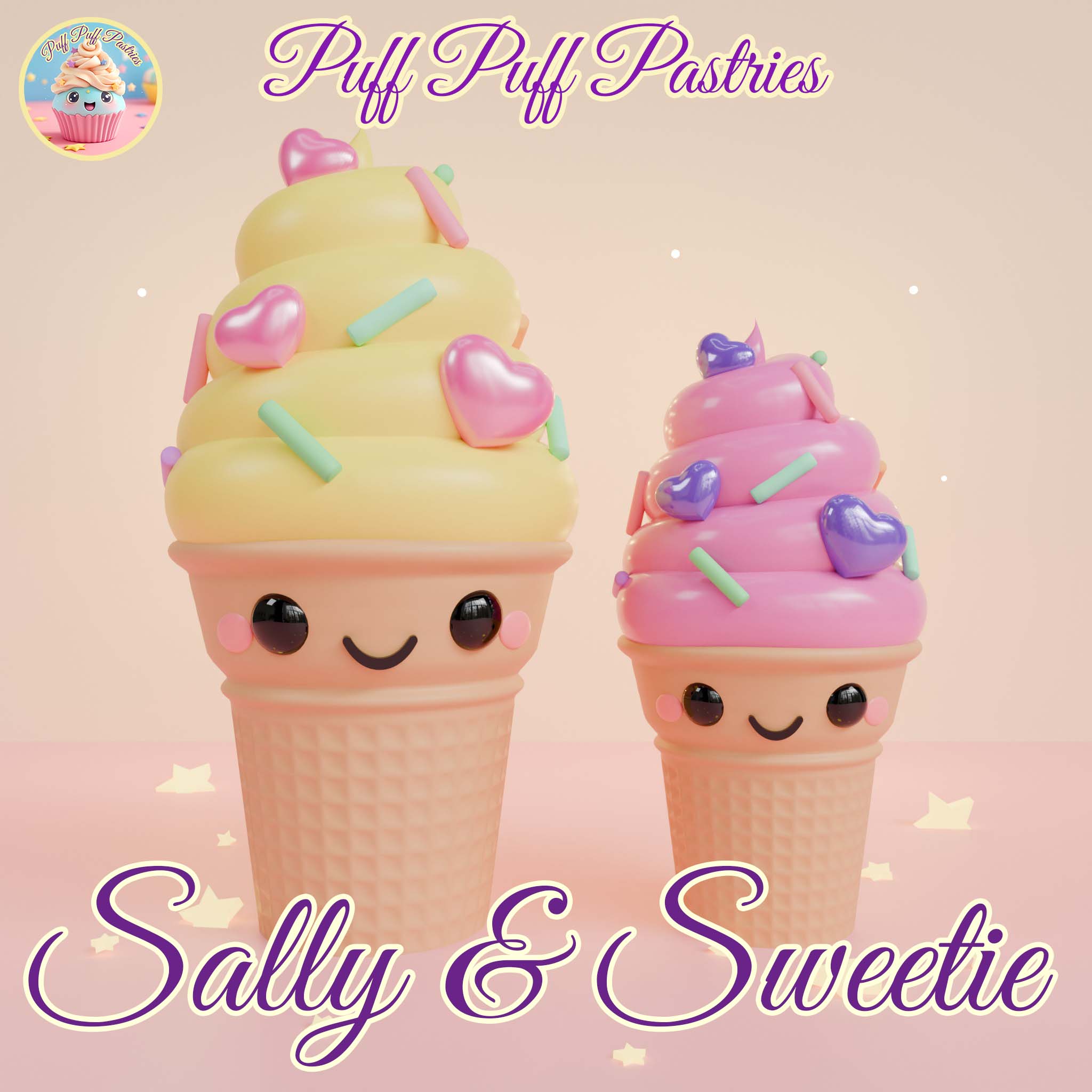 Kawaii Ice cream Sally and Sweetie